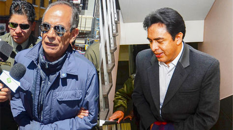 El exvocal Fernando Ganam y el abogado Milton Mendoza, ambos detenidos por el caso de consorcio de jueves y abogados.