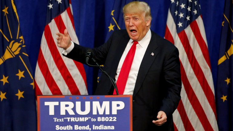 Donald Trump en su campaña en Indiana