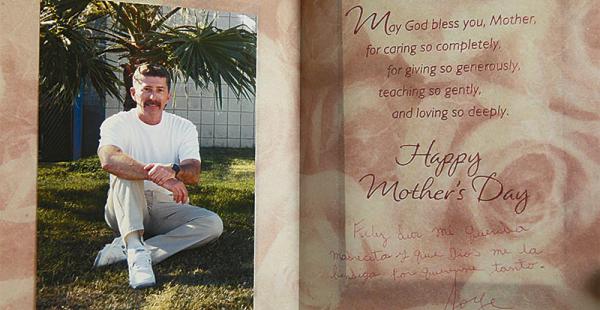 Hace cinco años Jorge Roca le envió esta postal a su mamá felicitándola por el Día de la Madre