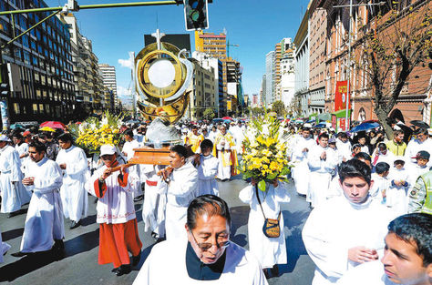 La celebración de Corpus Christi. Foto: La Razón - archivo