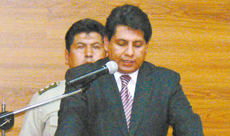 Sucre. El magistrado del Tribunal Constitucional Ruddy Flores, en una conferencia.
