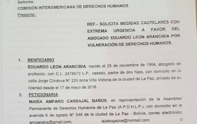 Asamblea de Derechos Humanos solicita medidas cautelares ante la CIDH para Eduardo León