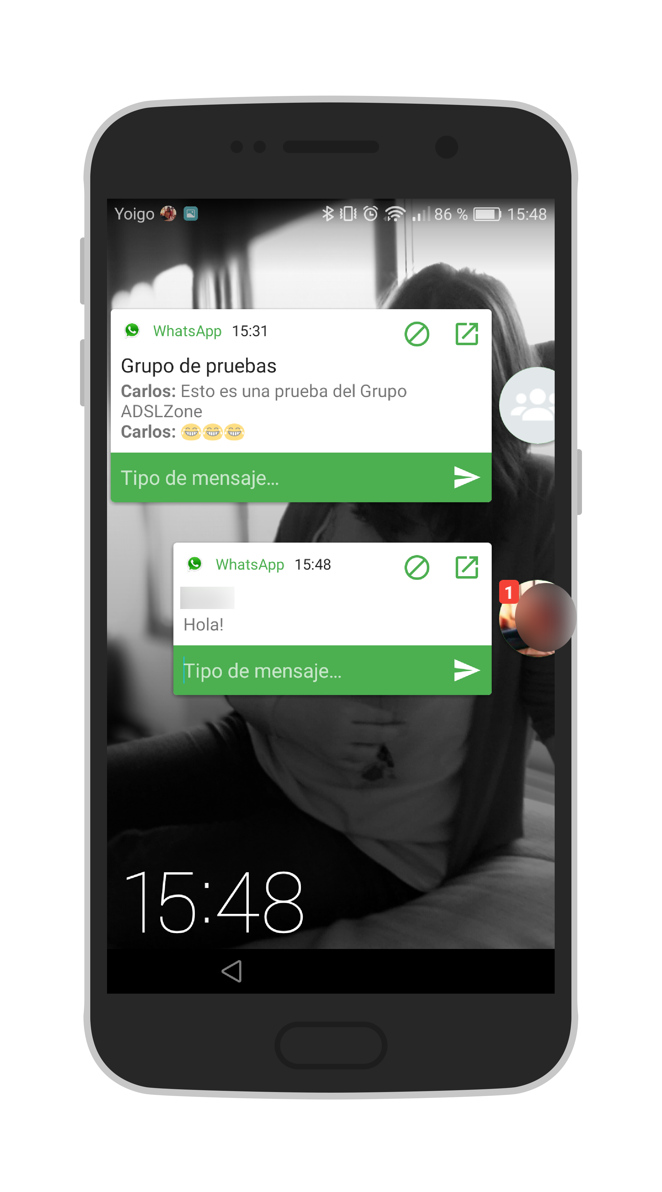 pantalla notifly