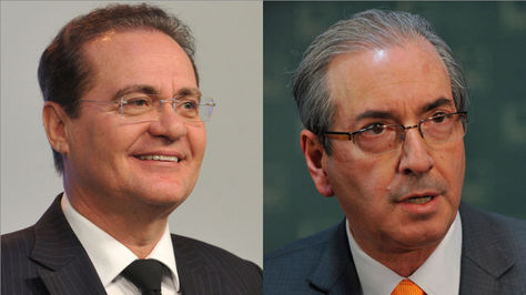 Renan Calheiros, jefe del senado y Eduardo Cunha, presidente de la cámara de Diputados de Brasil.