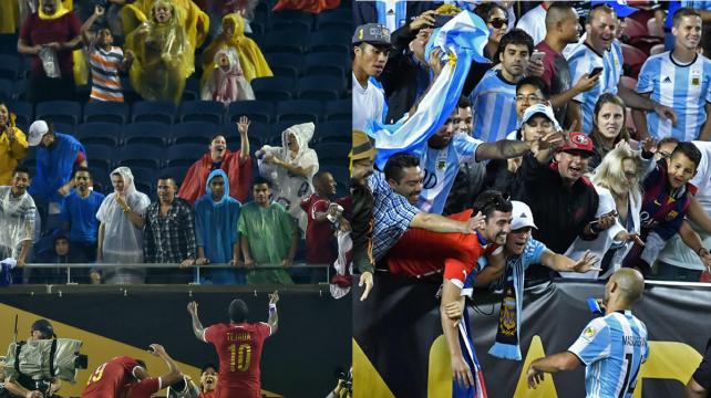 El partido de Bolivia-Panamá se jugó con poco público, mientras que en el de Argentina-Chile hubo pocas butacas vacías. Foto: AFP/DIEZ %image_alt%
