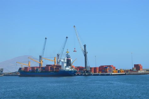 El puerto de Antofagasta que utilizan los exportadores nacionales de minerales.