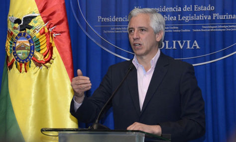 García Linera en conferencia de prensa