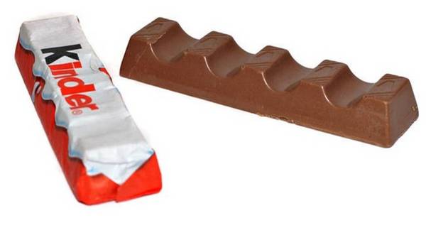Chocolate. Barritas Kinder, de la firma Ferrero.