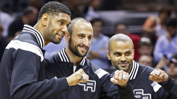 El big three de San Antonio en los festejos del anilo del 2014 (EFE).