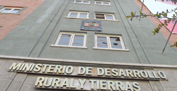 Oficinas del Ministerio de Desarrollo Rural y Tierras en la ciudad de La Paz
