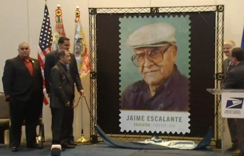 El acto de presentación de la estampilla.