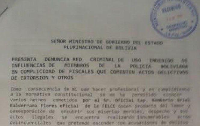 Teniente denuncia red criminal en la Policía Anticorrupción y pide ayuda a Romero Teniente denuncia red criminal en la Policía Anticorrupción y pide ayuda a Romero