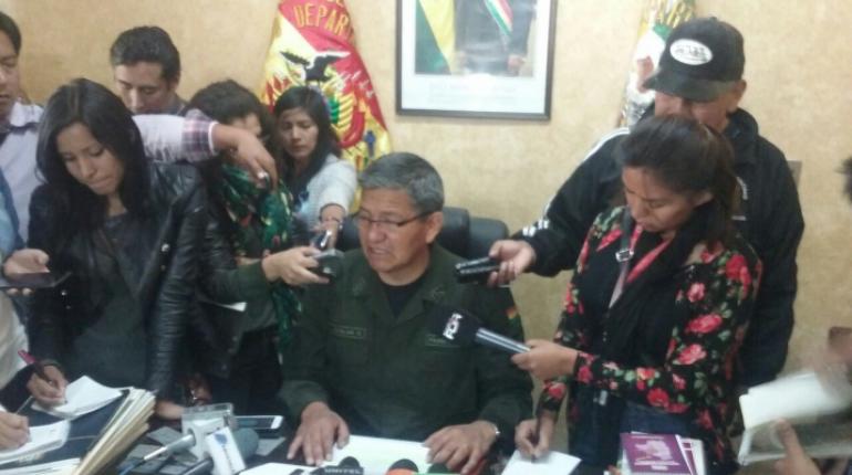 Comandante de la policía, Luis Aguilar. | Periodistas Cochabamba