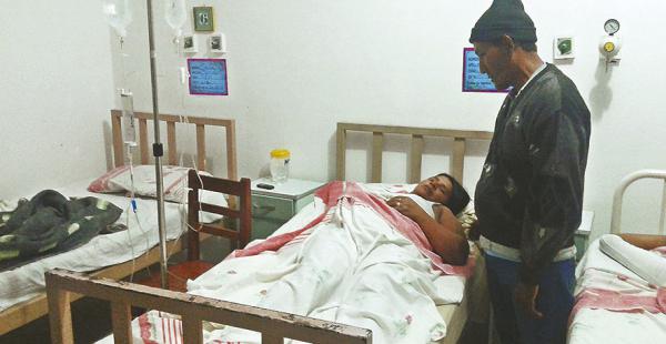 Uno de los 14 heridos que llegó a Yapacaní para ser atendido