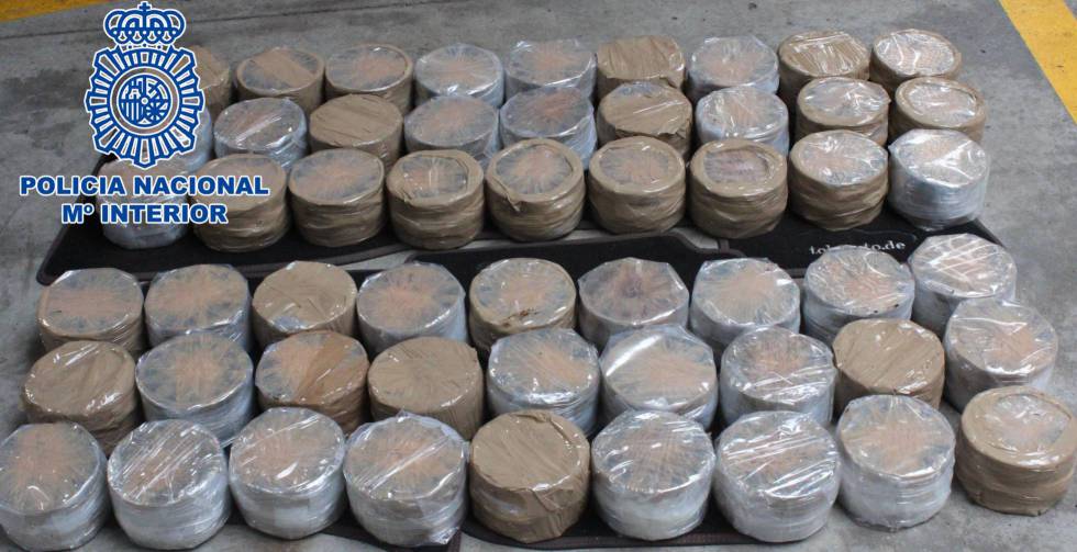 Parte de la droga incautada en Pontevedra. Parte de la droga incautada en Pontevedra.