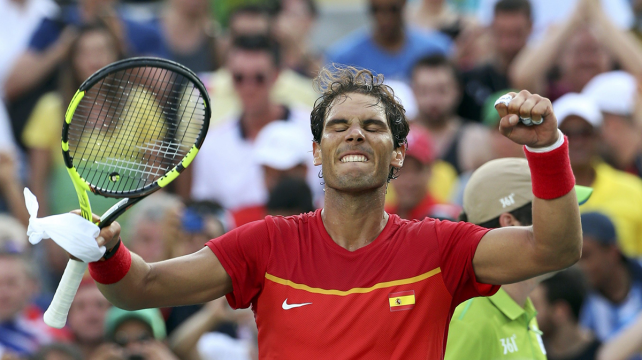 Nadal festejando su triunfo en los Juegos Olímpicos. Foto: Reuters %image_alt%