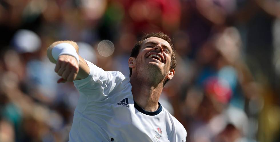 Murray celebra su triunfo frente a Nishokori. Murray celebra su triunfo frente a Nishokori.