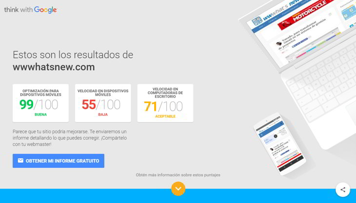 test google sitios web móviles