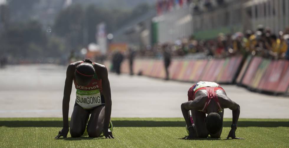 La keniata Sumgong, oro en maratón y Kirwa, de Bahrein, plata. La keniata Sumgong, oro en maratón y Kirwa, de Bahrein, plata.