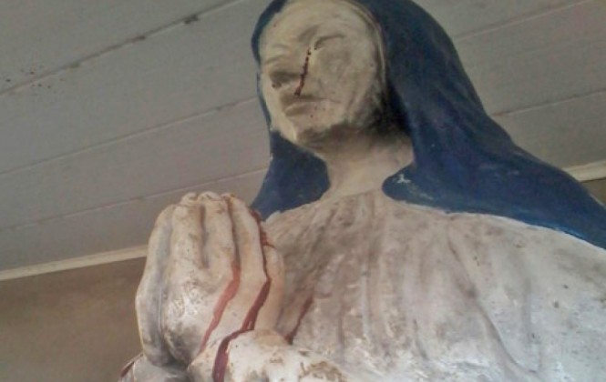 Reportan que virgen de Pando llora sangre Reportan que virgen de Pando llora sangre