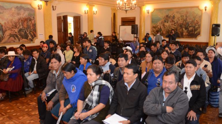 Dirigentes de Codecam en reunión con el presidente Evo Morales, en Cochabamba. | Gobernación de Cochabamba