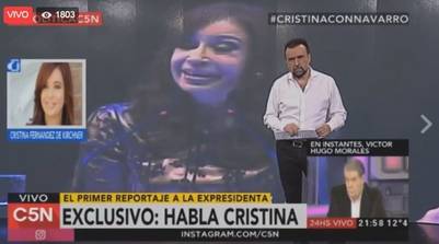 La ex presidenta con Navarro.
