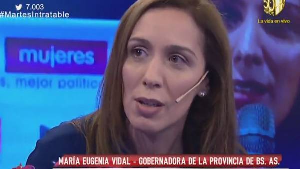 La gobernadora María Eugenia Vidal en Intratables