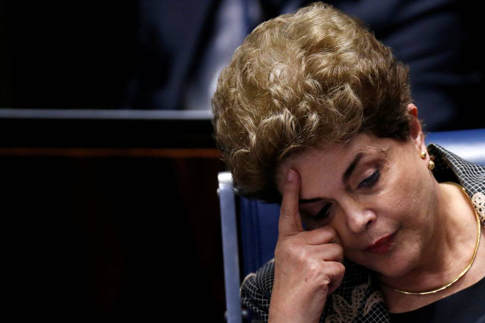 La expresidenta de Brasil, Dilma Rousseff, el lunes en el Senado La expresidenta de Brasil, Dilma Rousseff, el lunes en el Senado