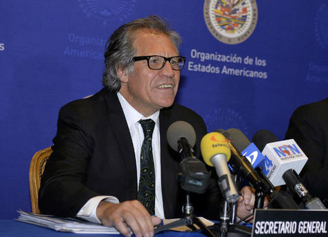 El secretario general de la OEA, Luis Almagro, en rueda de prensa.