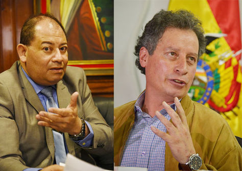 Los ministros Carlos Romero y César Navarro.