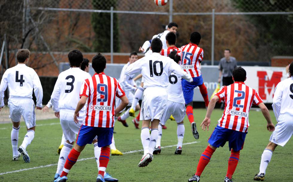 Partido entre Atlético y Madrid de categorías inferiores.