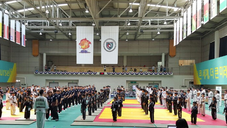 Una competición de hapkido durante la el Campeonato Mundial de Artes Marciales 2016 que se ha celebrado en Cheongju, Corea del Sur.