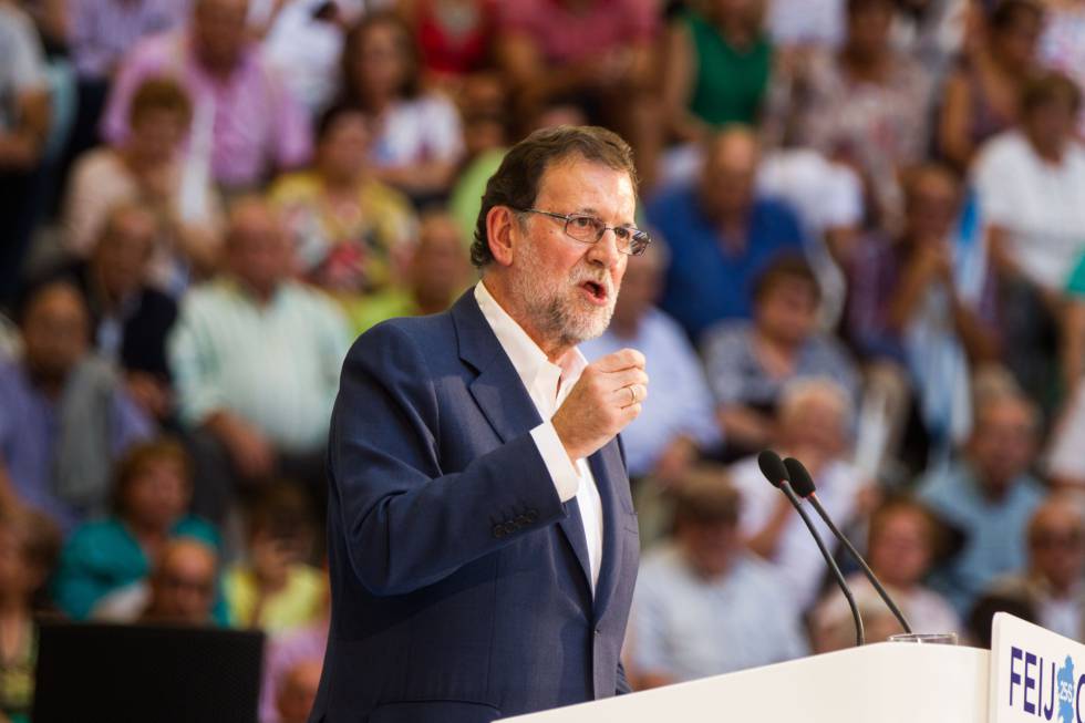 Mariano Rajoy, este sábado en Pontevedra.