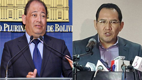 El ministro de Gobierno, Carlos Romero, y el fiscal general del Estado, Ramiro Guerrero