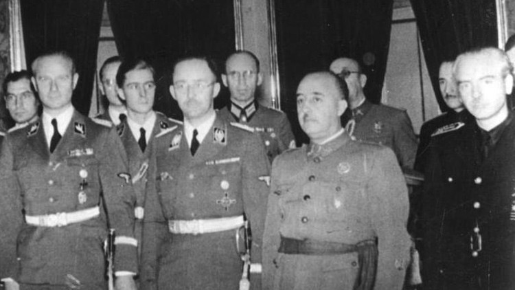 El dictador Francisco Franco junto a Heinrich Himmler en octubre de 1940