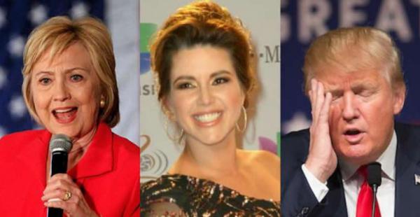 Hillary Clinton y Donald Trump se enfrentaron en un debate la noche del lunes. La ex Miss Universo, Alicia Machado (centro), fue nombrada en dicho encuentro