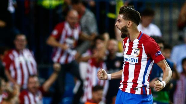 Carrasco celebra su gol