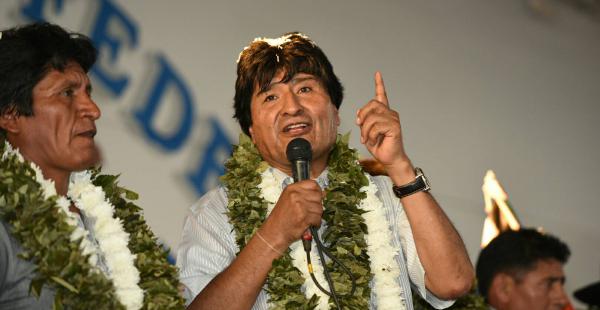 El presidente Evo Morales este miércoles en el congreso de los cocaleros en Cochabamba