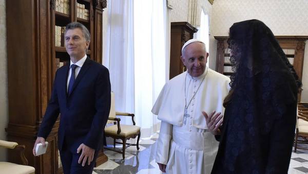 Macri y Awada con el Papa Francisco. Foto Presidencia