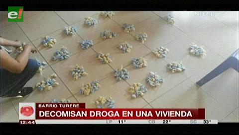 Santa Cruz: Felcn incauta cocaína y detiene a dos implicados en microtráfico en el barrio Turere
