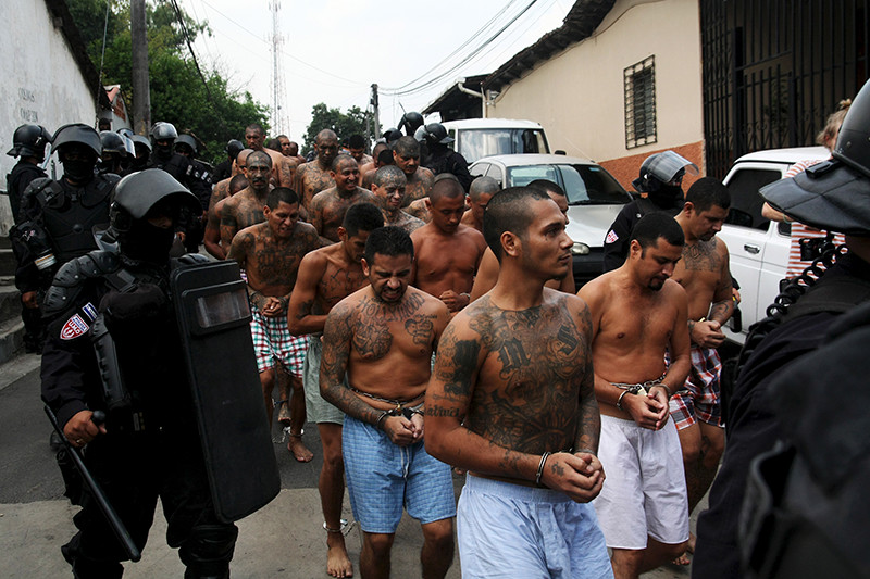 Miembros de la Mara Salvatrucha capturados por la Policía salvadoreña