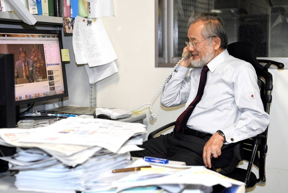 Yoshinori Ohsumi, al conocer que había recibido el premio Nobel.