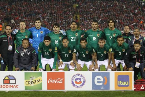 La selección de Bolivia antes del partido contra Chile, el 6 de septiembre de 2016.