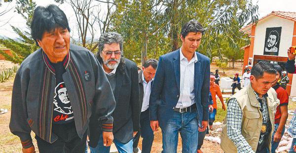 Evo, durante la apertura del centro cultural Che Guevara en Vallegrande