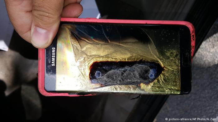 Samsung Note 7 tras encenderse. 