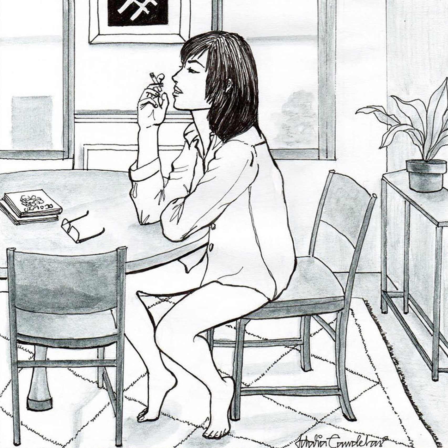 Ilustración de A solas, de Idalia Candelas.