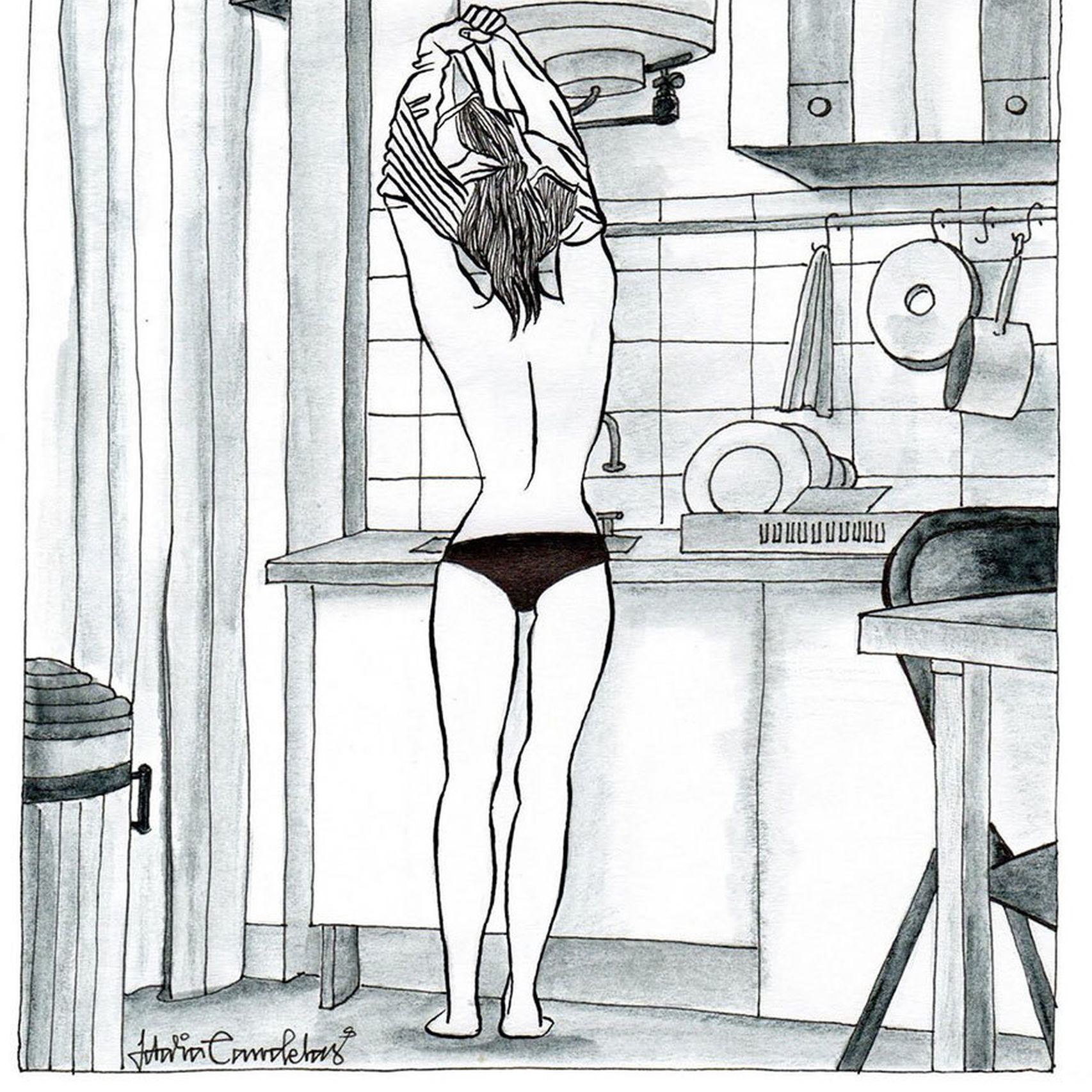Ilustración de A solas, de Idalia Candelas.