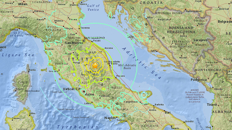 Resultado de imagen para Un nuevo fuerte sismo de magnitud 6,1 sacude el centro de Italia