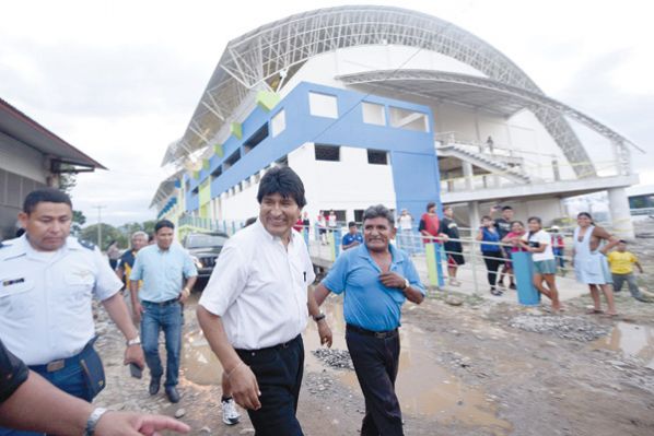 EL PRESIDENTE EVO MORALES EN LA VISITA DE AYER. ABI