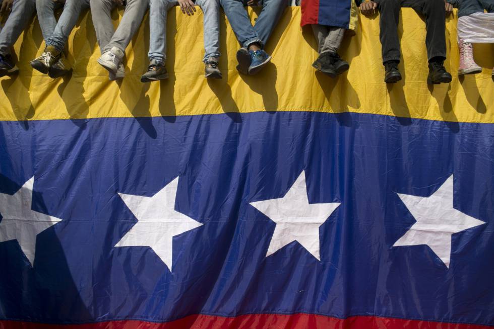 Una bandera venezolana, durante una protesta contra Maduro el día 26. 